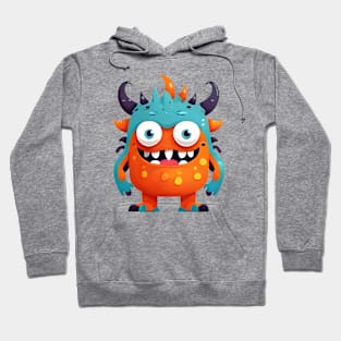 Orange and Blue Cute Monster Hoodie